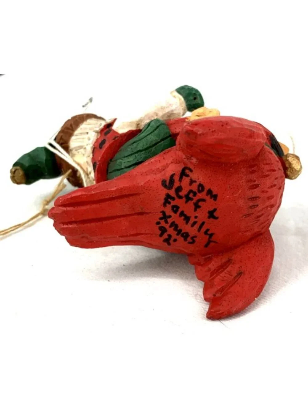 Pine Tree Lodge Elf Cardinal Bird Christmas Ornament NWT 4.75
